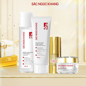 Combo dưỡng trắng diệu kỳ Sắc Ngọc Khang 4 món Serum 20ml+ Kem dưỡng ban