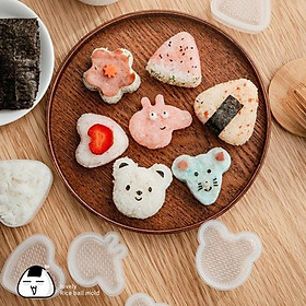 Mua Set 7 Khuôn cơm nắm Onigiri nhiều hình (hoa  trái tim ...)  khuôn 7 khuôn làm đồ ăn dặm cho bé