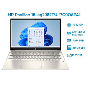 Máy tính xách tay Laptop HP Pavilion 15-eg2082TU 7C0Q5PA Vàngi5-1240P Ram 8GB 512GB SSD 15.6 inch FHD 3Cell 41WHr Win 11SL1Yr - Hàng chính hãng
