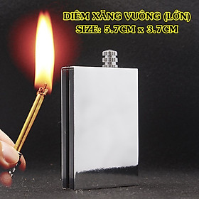 Mua Hột quẹt bật lửa móc khóa diêm xăng sinh tồn hình Vuông lớn nhiều màu - xài xăng