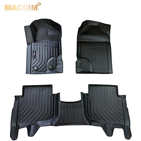 Thảm lót sàn xe ô tô Ford Everest 2015-2020 Nhãn hiệu Macsim chất liệu nhựa TPE cao cấp màu đen