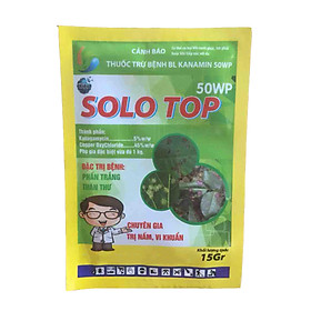 02 gói Chế phẩm trừ bệnh SOLO TOP 50WP giúp trừ bệnh thán thư - kháng nấm phấn trắng cho hoa hồng và rau màu SOLO01