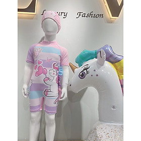 Đồ bơi bé gái liền pony hồng