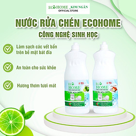 Nước Rửa Chén Công Nghệ Sinh Học ECOHOME 800g Chiết Xuất Chanh Quế Giúp Sạch Vi Khuẩn Bám Bẩn Trên Chén Đĩa