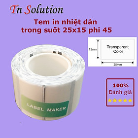 Mua Giấy in tem dán TRONG SUỐT CHỮ ĐEN 25x15mm chống thấm nước dành cho máy in tem cầm tay DP23  DP30  B21