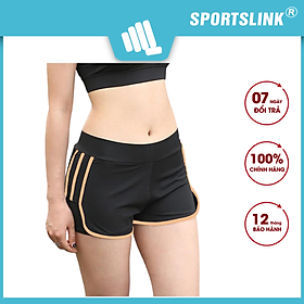 Quần Short thể thao nữ 2 lớp chất liệu Polyester cao cấp viền màu Sportslink