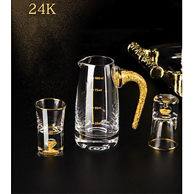 Mua Trọn Bộ 8 Ly Rượu 2 Bình Pha Lê Vàng 24K Billionaire