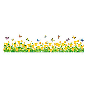 Mua Decal Dán Tường Chân Tường Hoa Tulip Vàng Binbin CT16 (135 x 30 cm)