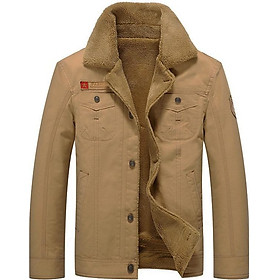 Korean Casual Winter Jacket For Men Loose Plus Velvet Thick Military Cotton Coat