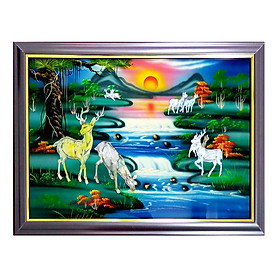 Mua Tranh sơn mài  tranh phong thủy Tùng lộc SM00009 60x40cm