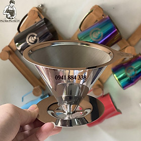 Mua Phễu Pha Cà Phê Inox SUS304 Không Cần Giấy Lọc Có Đế Loại Lớn