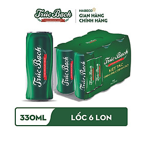 Lốc 6 lon Bia Trúc Bạch 330ml lon