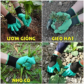 Bao tay làm vườn có móng vuốt để cào ,bới đất ,chăm sóc cây , chống thấm nước , bảo vệ tay khỏi đất bẩn ,các hóa chất từ phân bón , thuốc trừ sâu , diệt cỏ tránh tổn thương do va chạm với vật sắc nhọn , cành cây, co giãn đàn hồi tốt , dễ vệ sinh