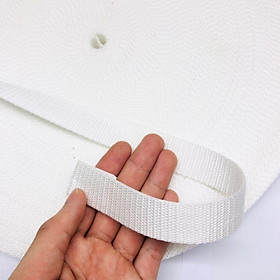 Dây đai dệt trắng, dây quai túi xách 2.5 cm/ cuộn 10 mét