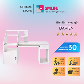 Bàn Học Bằng Gỗ Kích Thước Nhỏ Gọn SMLIFE Darien