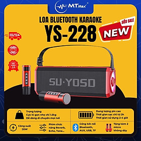 Mua Loa Bluetooth Karaoke YS228 - Âm Bass Cực Chắc Kèm 2 Micro Không Dây  Đèn Led Sống Đông Hàng Chính Hãng