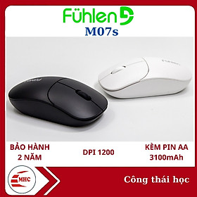 Chuột không dây Fuhlen M07s Wireless, Công thái học, Tặng kèm pin- Hàng chính hãng