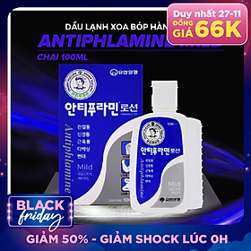 Dầu Lạnh Xoa Bóp Massage Hàn Quốc Antiphlamine Mild màu xanh - Đau nhức cơ thể, giúp da mềm mại - Chai 100ml