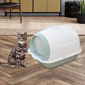 Hooded Cat Litter Box Enclosed Potty Toilet Bedpan Container Pet Litter Tray