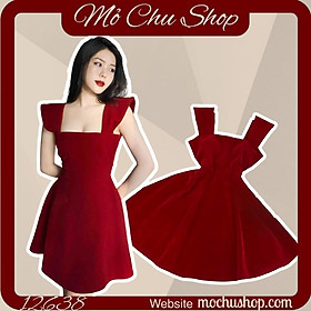 ĐẦM NHUNG TAY CÁNH TIÊN DÁNG XÒE 12640