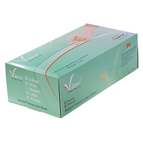 Mua Găng tay không bột Vglove bao tay dùng trong chế biến thực phẩm  nấu ăn  thẩm mỹ  spa 2 màu trắng xanh