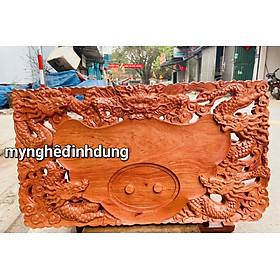 Mua Khay ngũ long để bộ ấm chén bằng gỗ  hương đá kt 38x68x3.5cm
