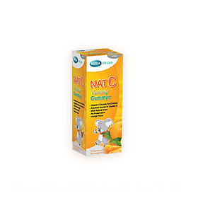 Kẹo Dẻo Bổ Sung Vitamin C NAT C YUMMY GUMMYZ - Thực phẩm bảo vệ sức khỏe Nat C Yummy Gummyz dạng kẹo dẻo, cung cấp vitamin C. Tăng cường miễn dịch cho trẻ. Phòng ngừa cảm lạnh, chảy máu chân răng. Tăng hấp thu canxi & sắt hỗ trợ xương, răng.