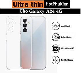 Ốp lưng silicon dẻo cho Samsung Galaxy A24 4G hiệu Ultra Thin trong suốt mỏng 0.6mm độ trong tuyệt đối chống trầy xước - Hàng nhập khẩu