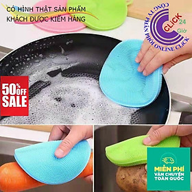 Mua Combo 3 Miếng Rửa Bát Chén Dĩa Silicon Siêu Sạch Kháng Khuẩn  Có Quai Treo Tiện Lợi - Hàng Chuẩn
