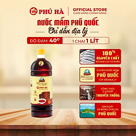 Nước mắm Phú Quốc Chỉ Dẫn Địa Lý Phú Hà 40 độ đạm - 1 Chai 1 lít
