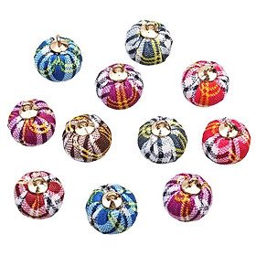 24 Pieces 15mm Multiple Color Fabric Covered Beads Charms Round Ball Pendant for DIY Earring Necklace Making Jewelry Findings