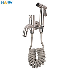 Vòi xả nước kèm vòi xịt rửa inox 304 dây lò xo Hobby home decor GXLX2