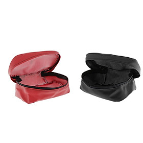 2pcs Black+Red Motorcycle Rear Tail Seat Back Waterproof Carry Leather Bag