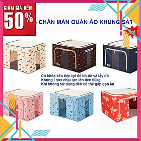 Hộp đựng quần áo chăn màn đa năng thông minh màn túi bằng vải khung thép kim loại gấp xếp gọn size lớn