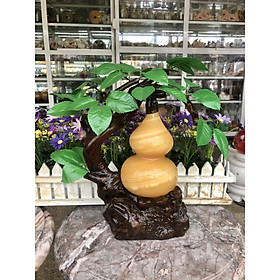 Mua Cây tài lộc bầu Hồ Lô phong thủy đá ngọc hoàng long - Cao 32 cm