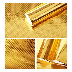Mua Giấy dán tường nhà bếp siêu bền. Chống thấm nước  Chống cháy lửa nhỏ  khổ 3M x 0.6M mẫu vàng đồng ô vuông