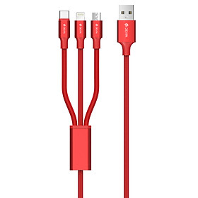 Mua Dây cáp sạc chính hãng Devia gracios 3 in 1 bọc dù 120cm