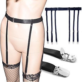 Women Thigh Suspender with Non Slip Locking Clips Strap Adjustable Waist Garter Belt for High Stockings for Party, Cosplay, Dating, Wedding