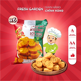 Set 6 Gói Snack Bánh Mì Nướng Sốt Pizza FRESH GARDEN Giòn Tan Hương Vị Đặc Biệt Thơm Ngon Gói 52g