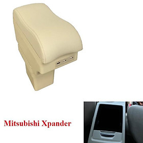 Hộp tỳ tay xe hơi cao cấp Mitsubishi Xpander tích hợp 6 cổng USB, chất liệu nhựa ABS và da PU cao cấp