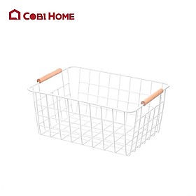 Mua Giỏ kim loại đựng đồ đa năng  tay cầm gỗ_ Hàng nhập khẩu chính hãng