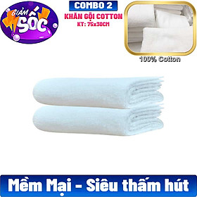 #Combo 2 cái Khăn gội cotton, kích thước 75*30cm, export towels, spa towel, cotton towel