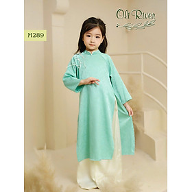 Áo dài cho bé gái mẫu suông gấm mùa xuân xinh xắn diện lễ tết năm mới từ 12-42kg hàng thiết kế cao cấp