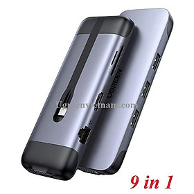 Mua Thiết bị mở rộng 9 trong 1 USB Type-C ra 4K HDMI  VGA  Lan Gigabit  PD  USB 3.0  SD/TF  Ugreen 70409 - Hàng chính hãng