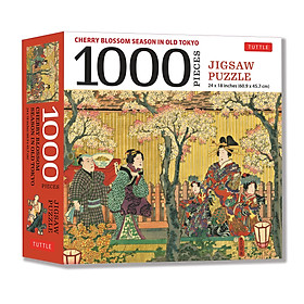 Hình ảnh Review sách Cherry Blossom Season In Old Tokyo- 1000 Piece Jigsaw Puzzle: Woodblock Print By Utagawa Kunisada (Finished Size 24 in x 18 in)