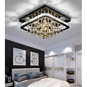 Mua Đèn ốp trần pha lê  Đèn trần hình chữ nhật  hình vuông ánh sáng đổi 3 màu trang trí phòng khách hiện đại có khiển từ xa
