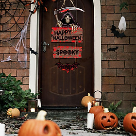 Happy Halloween Hanging Sign Halloween Door Sign for Front Door Outdoor Yard