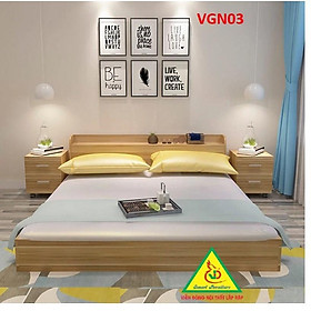 Giường ngủ gỗ MDF - kiểu dáng đơn giản hiện đại VGN03- Nội thất lắp ráp Viendong Adv