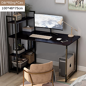 Mua Bàn Học Tập Làm Việc 2in1 Liền Kệ Sách Kích Thước Lớn  Bàn Máy Tính chân sắt sơn tĩnh điện chắc chắc  mặt gỗ MDF chống ẩm