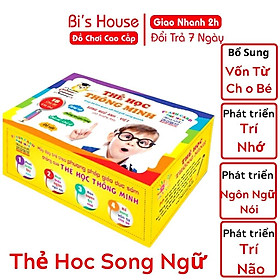 Bộ thẻ học thông minh 16 chủ đề song ngữ cho bé - đồ chơi thông minh Bi's house